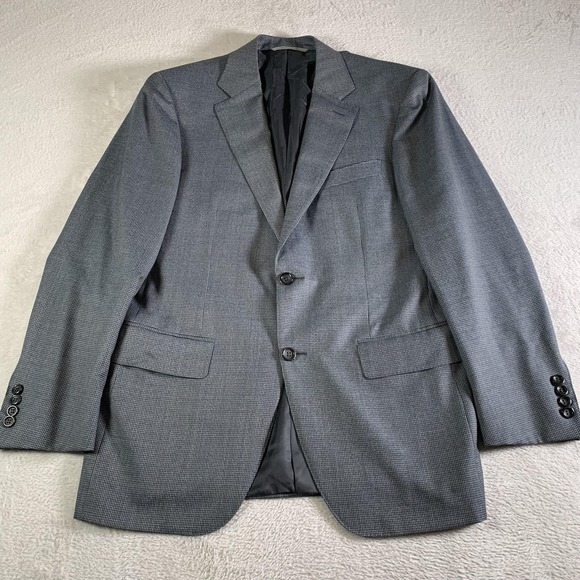 Canali Suit Jacket Mens 48 Gray Check 100% Wool Blazer Sport Coat Made In Italy